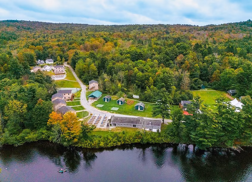 Aerial view of Berkshire Lake Camp