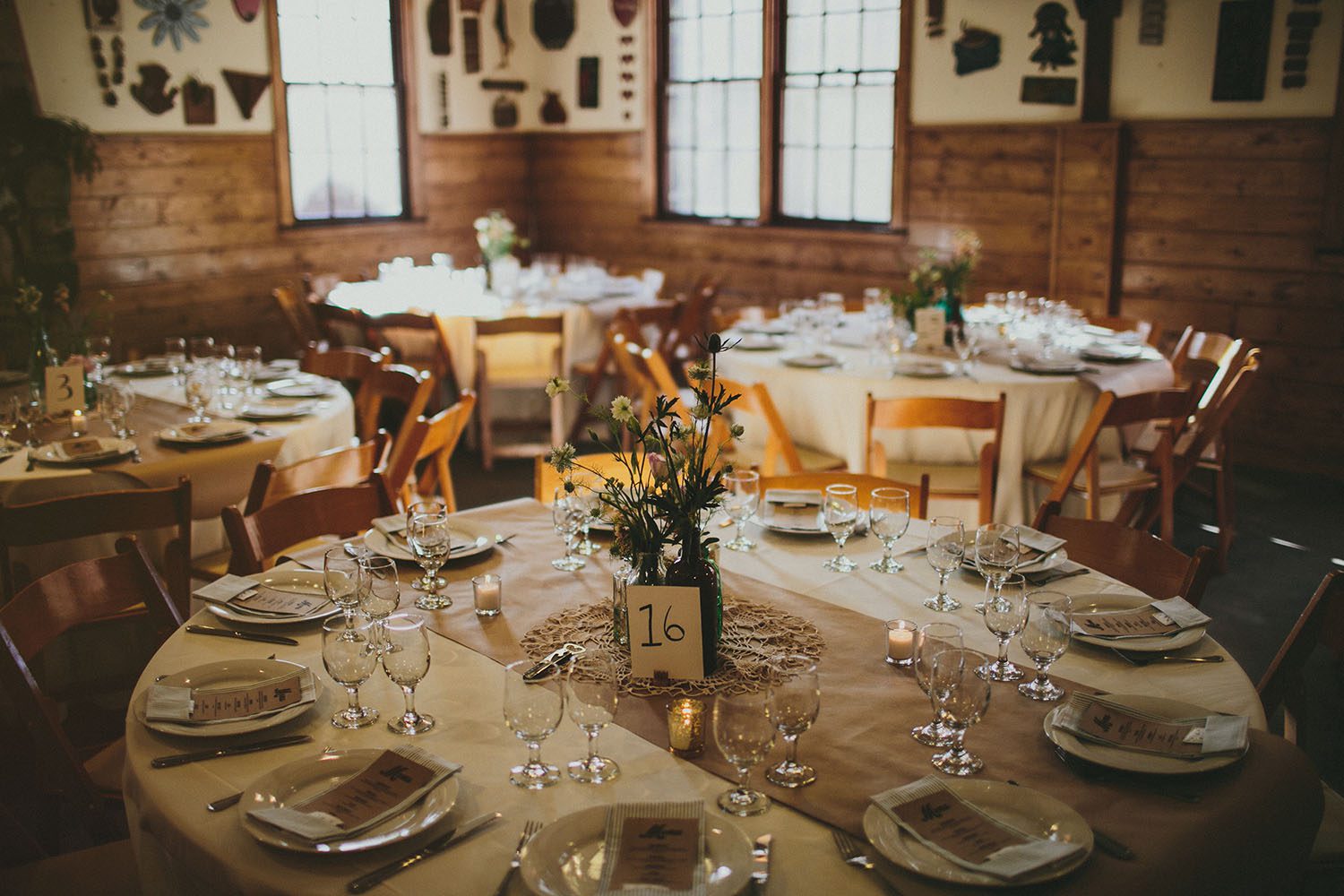 Rustic camp table settings