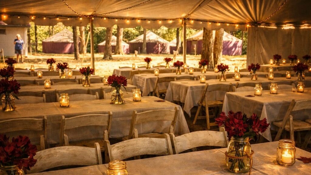 Tablescapes at outdoor reception