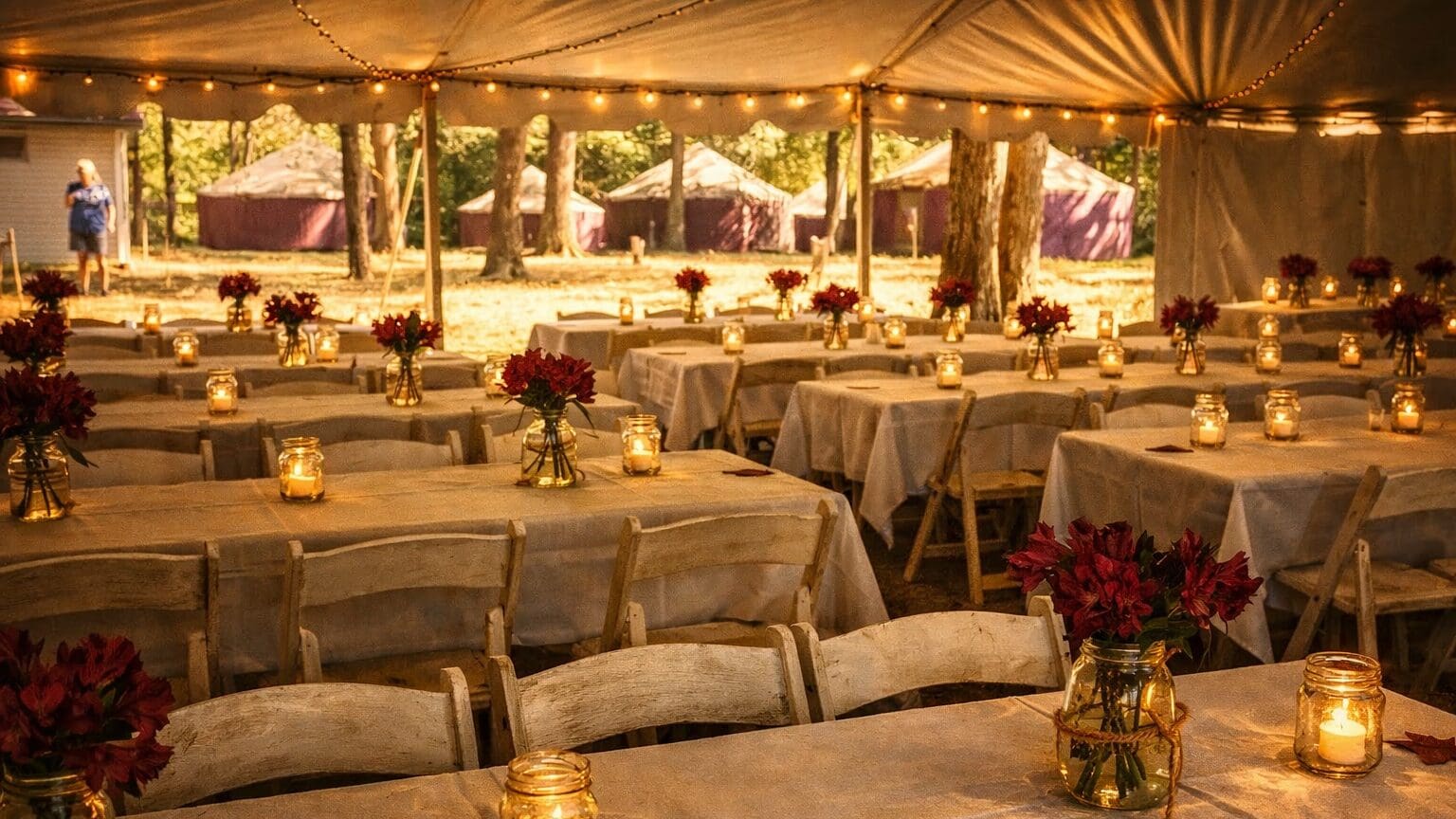 Tablescapes at outdoor reception