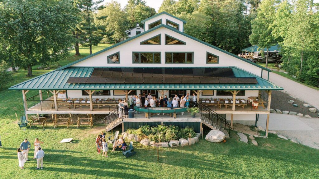 Exterior of modern camp dinning hall