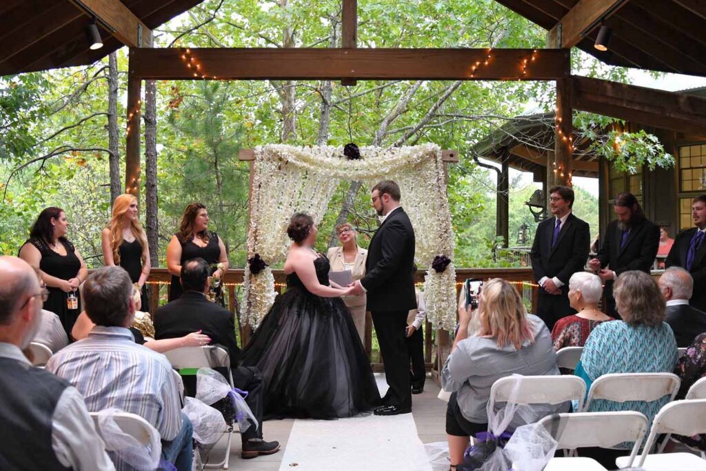 Ceremony at covered treetop deck