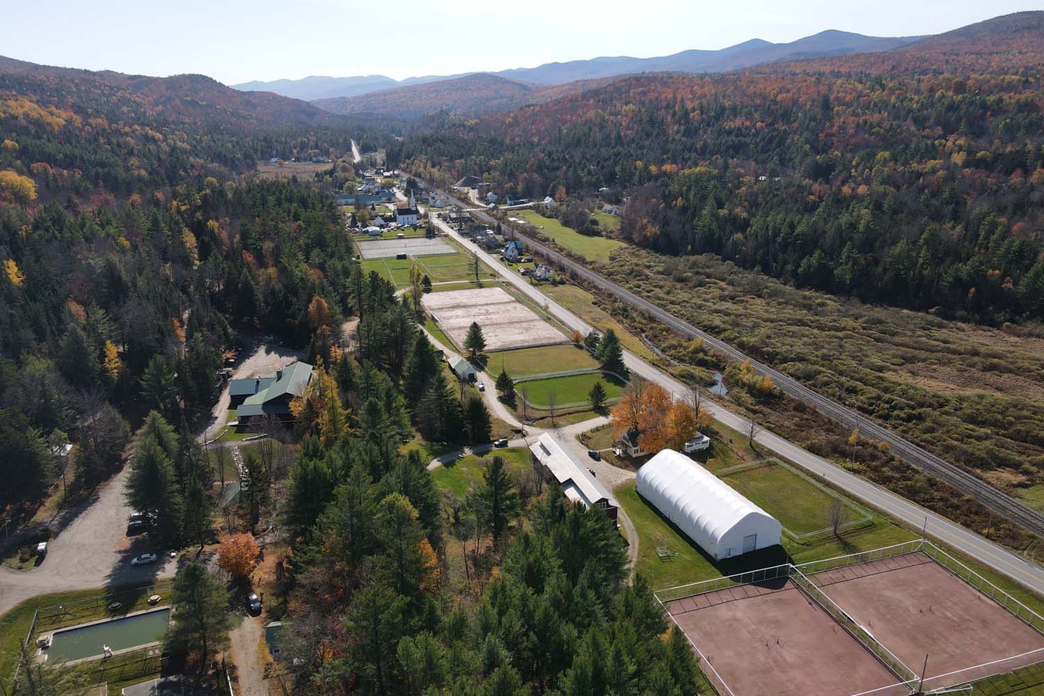 Aerial of Windridge's property during the Fall